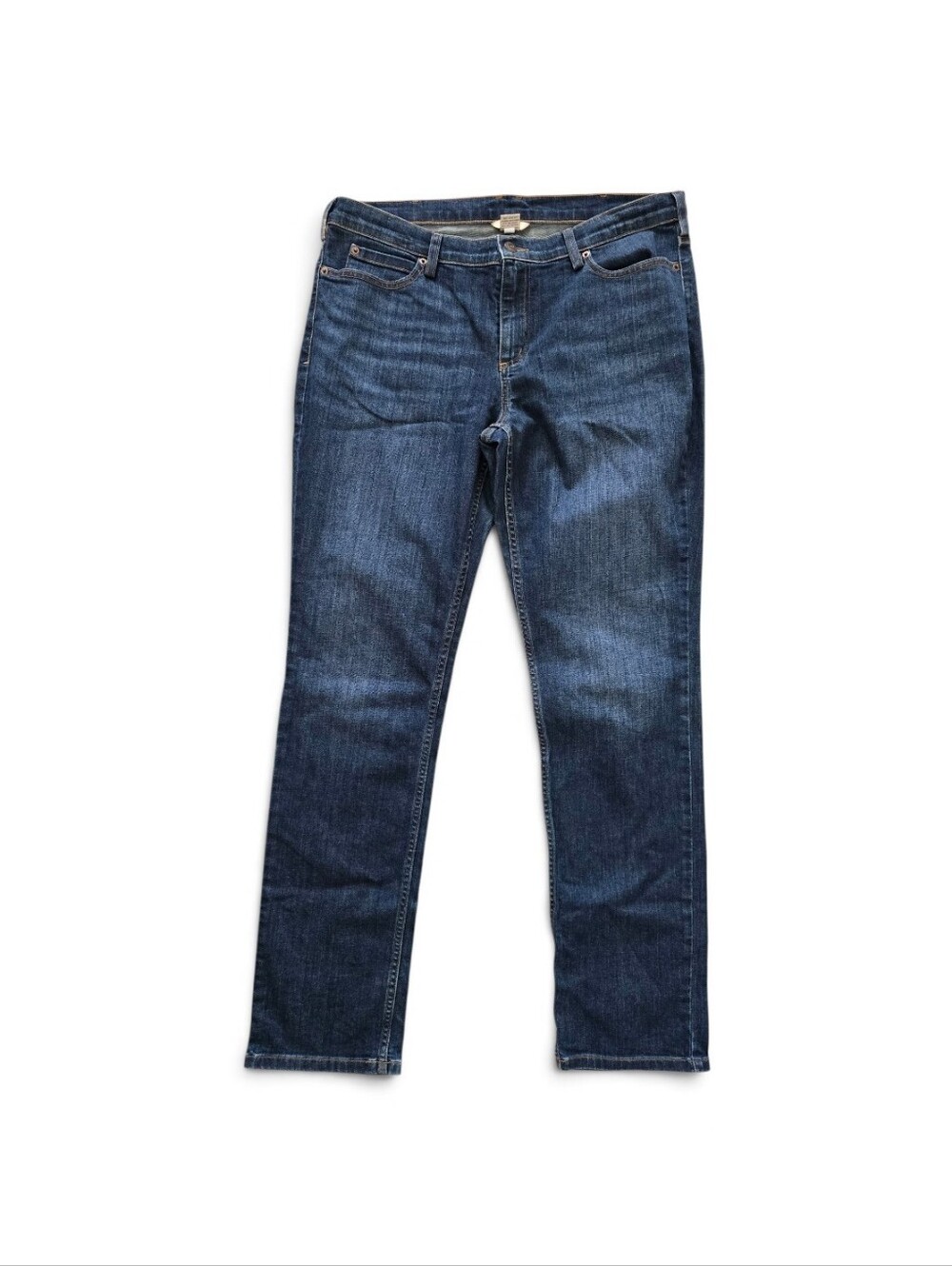 Duluth Trading Co. Women’s Size 14x33 Dark Wash Straight Leg Stretch Denim Jeans